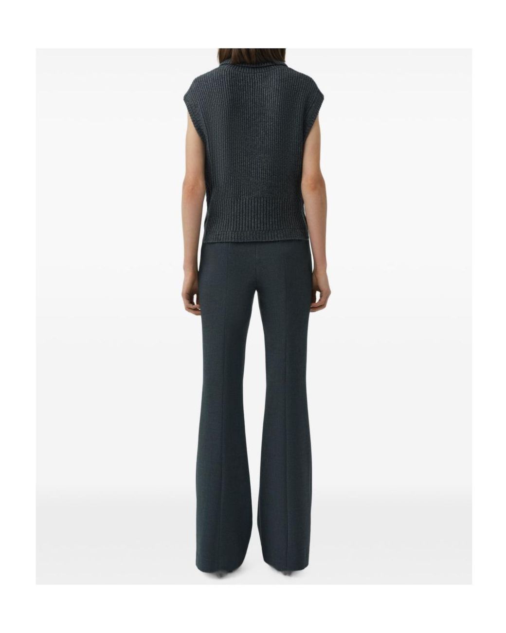 Jonathan Simkhai Gray Maple Ribbed-Knit Top