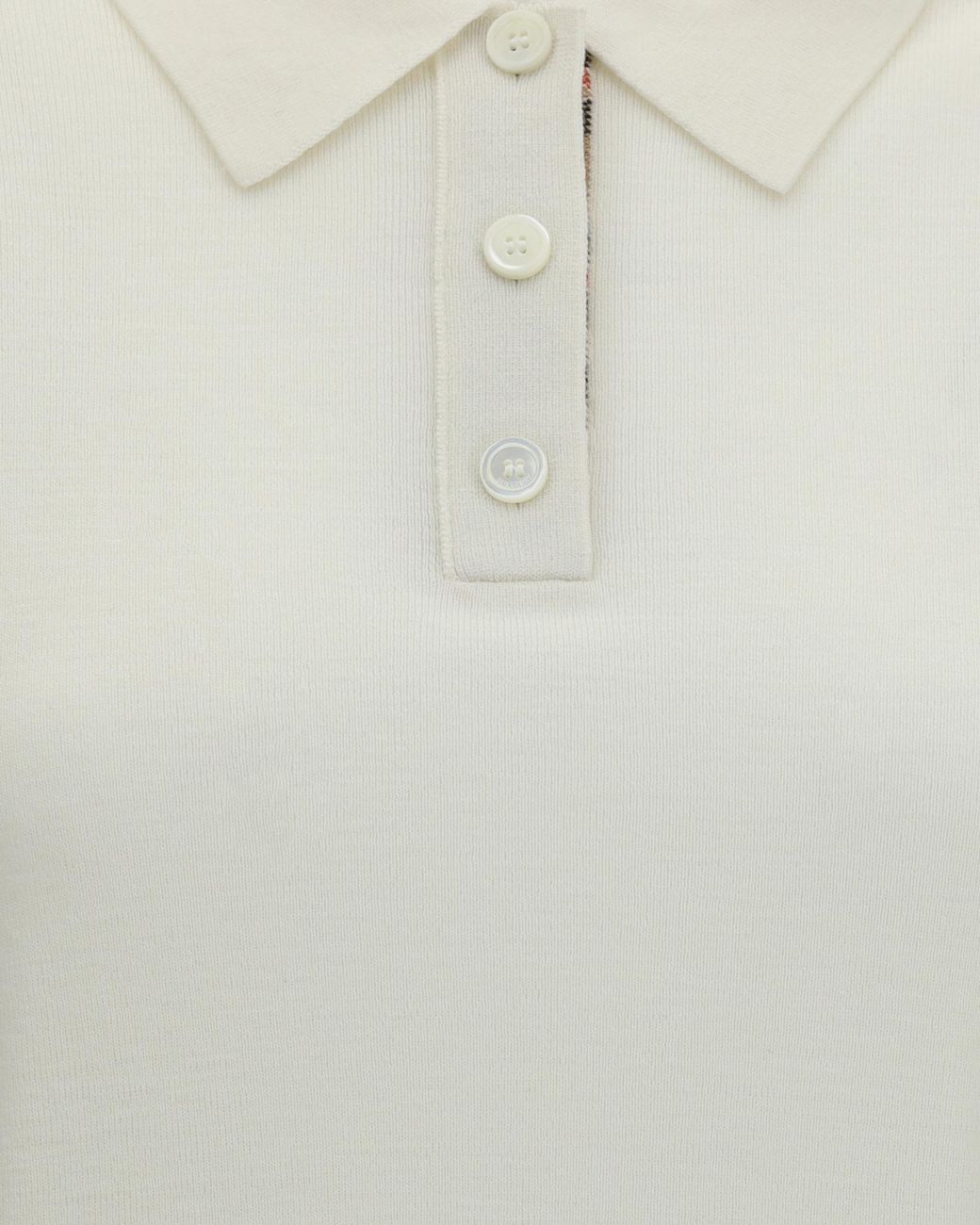 Burberry White Collared Short-Sleeve Knit Shirt
