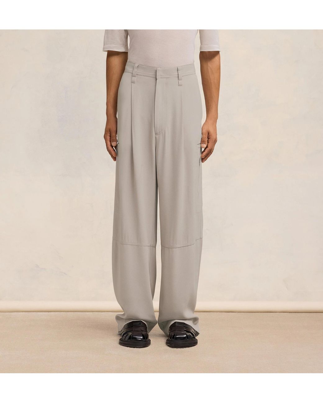 AMI Gray Ami Wide-Leg Pants for men