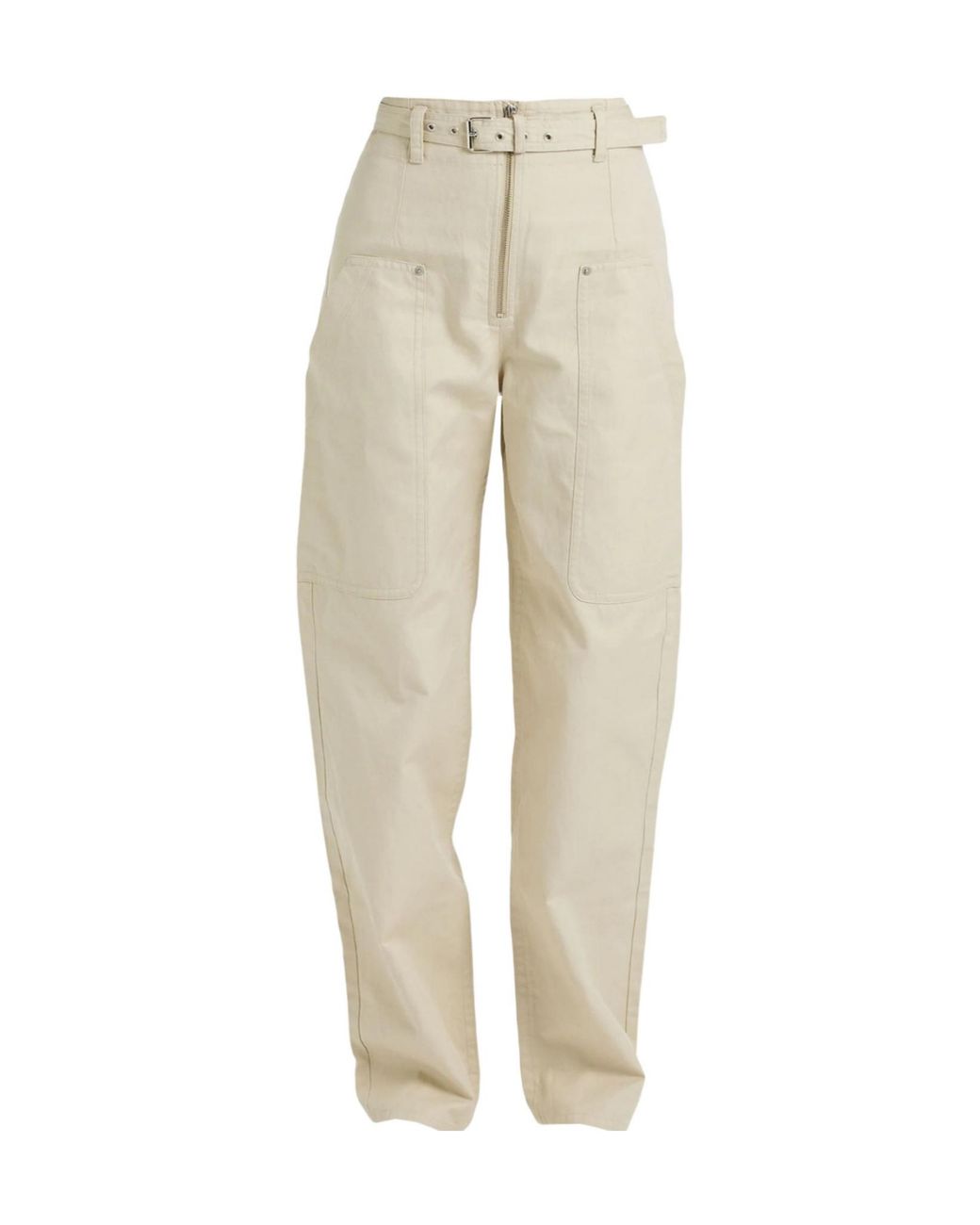 Isabel Marant Natural Solid-Color Casual Trousers