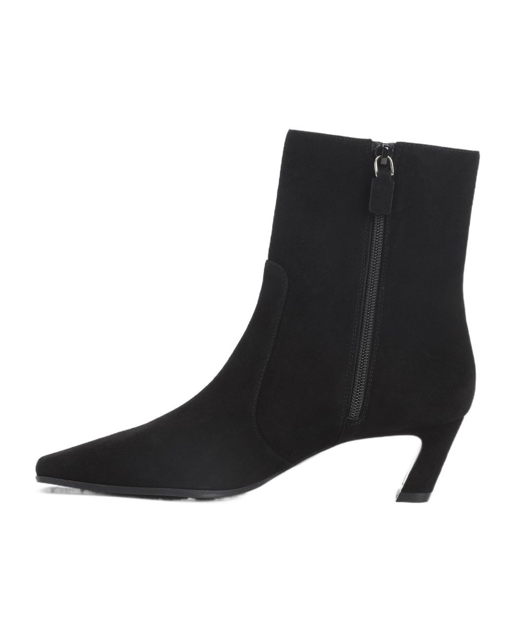 Stuart Weitzman Black Square Toe Ankle Boots