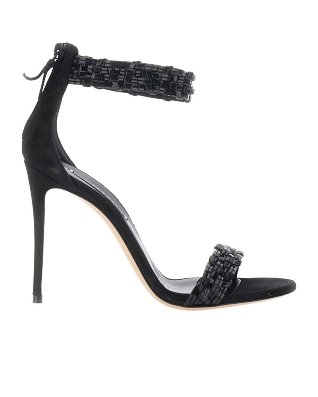 Casadei Black Beaded Sandals