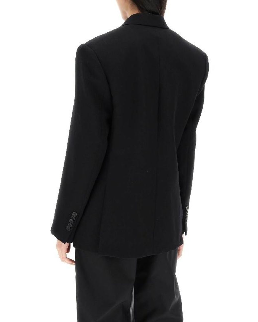 Wardrobe NYC Black Double-Breasted Suit Jacket