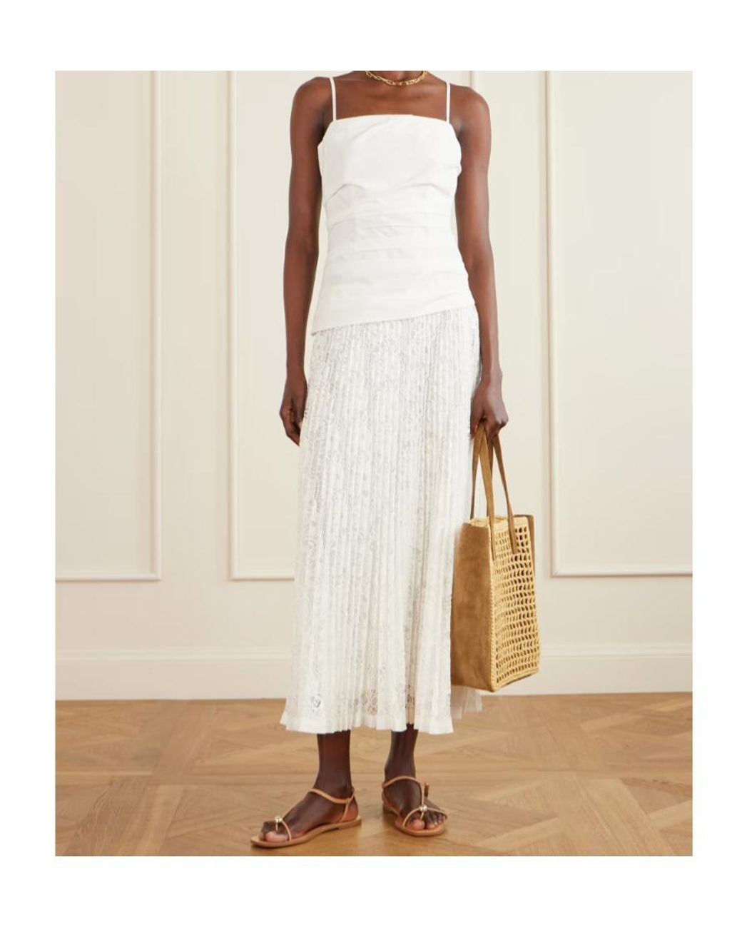 Jonathan Simkhai White Annalise Lace Midi Dress