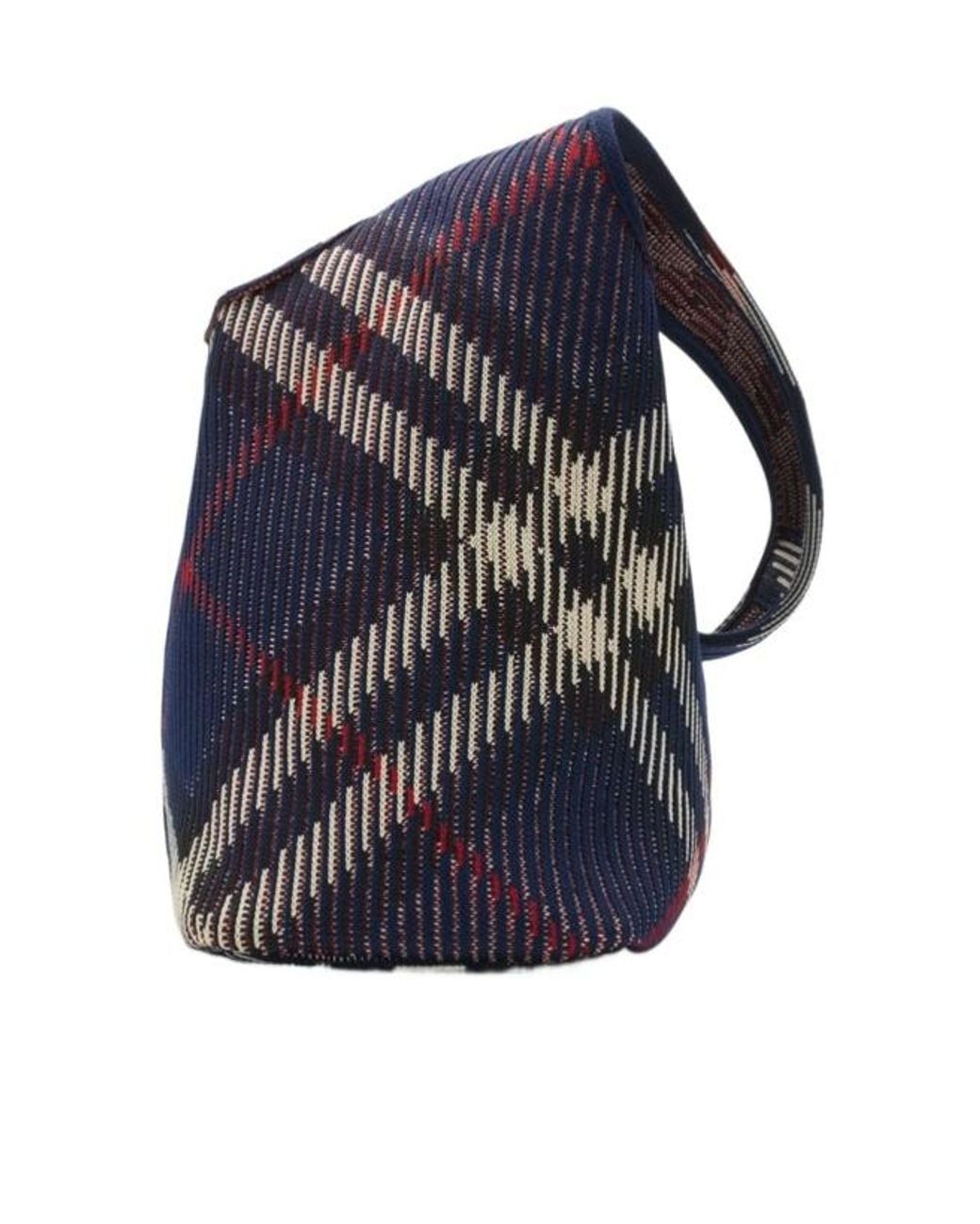 Burberry Blue Small Check Shoulder Bag
