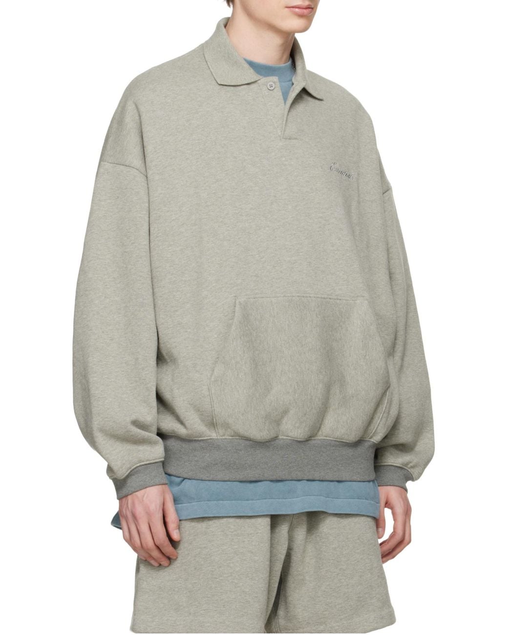 Fear Of God Gray Signature 90S Polo Sweatshirt for men