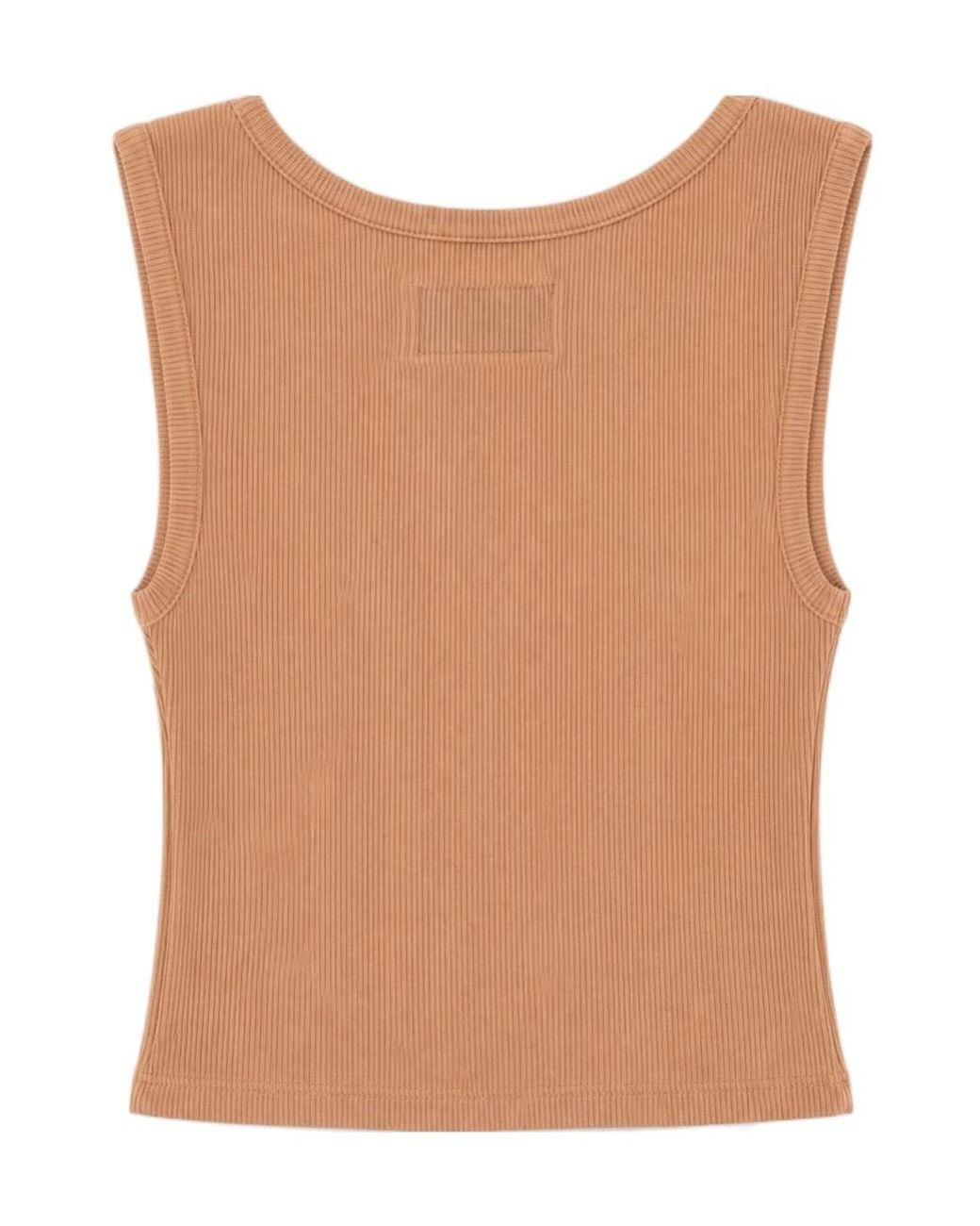 Vivienne Westwood Brown Ribbed Scoop-Neck Top