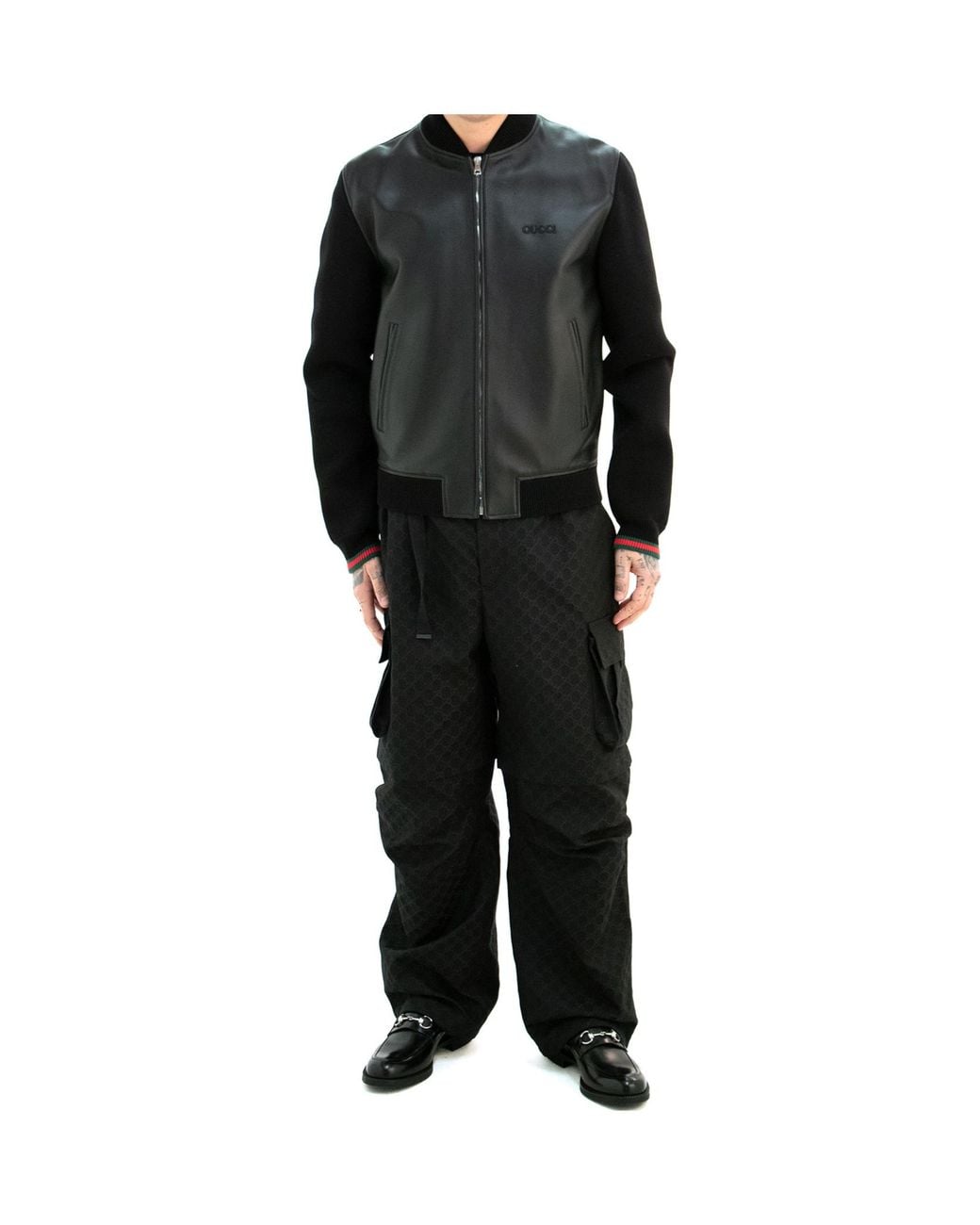 Gucci Black Gg Straight-Leg Cargo Pants for men