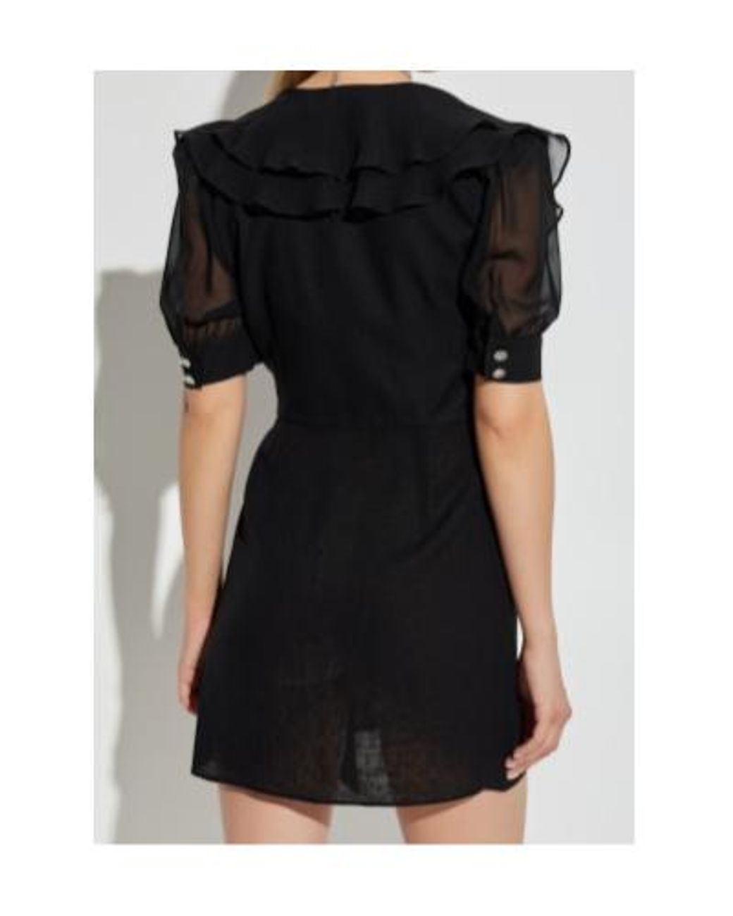 Alessandra Rich Black V-Neck Wrap Mini Dress