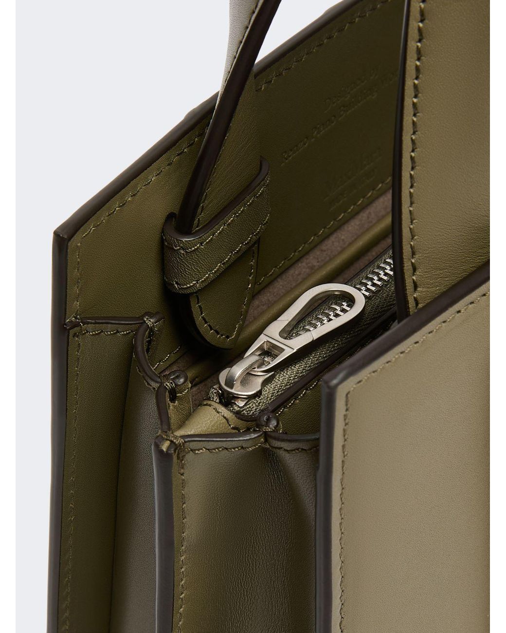 Max Mara Green Panelled Leather Clutch Bag