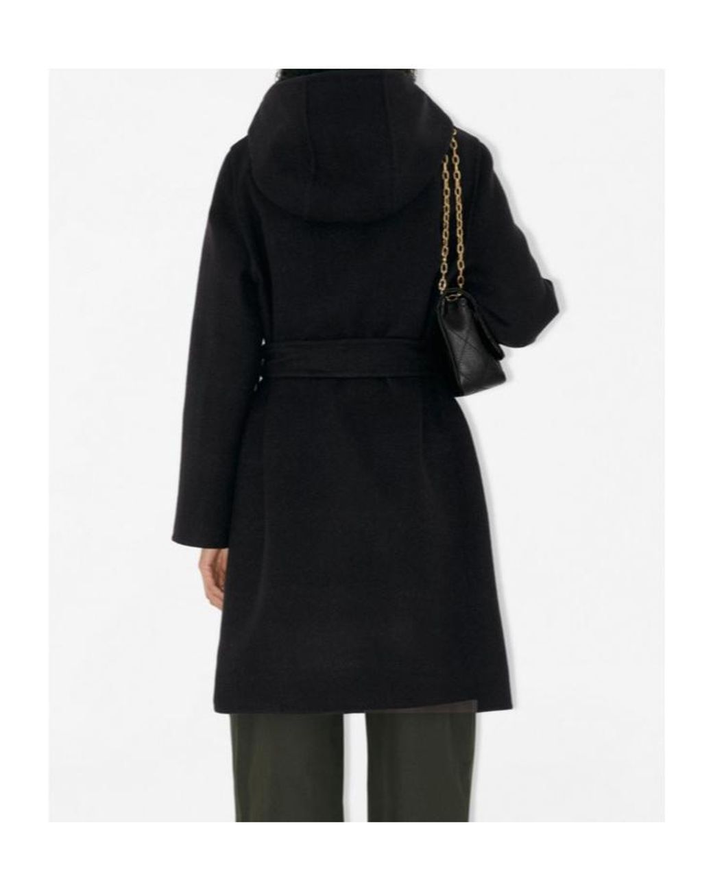 Burberry Black Hampshire Checked Belted Reversible Coat