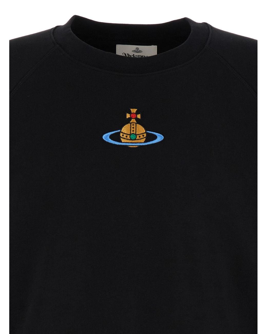 Vivienne Westwood Black Orb-Embroidered Cotton Sweatshirt for men