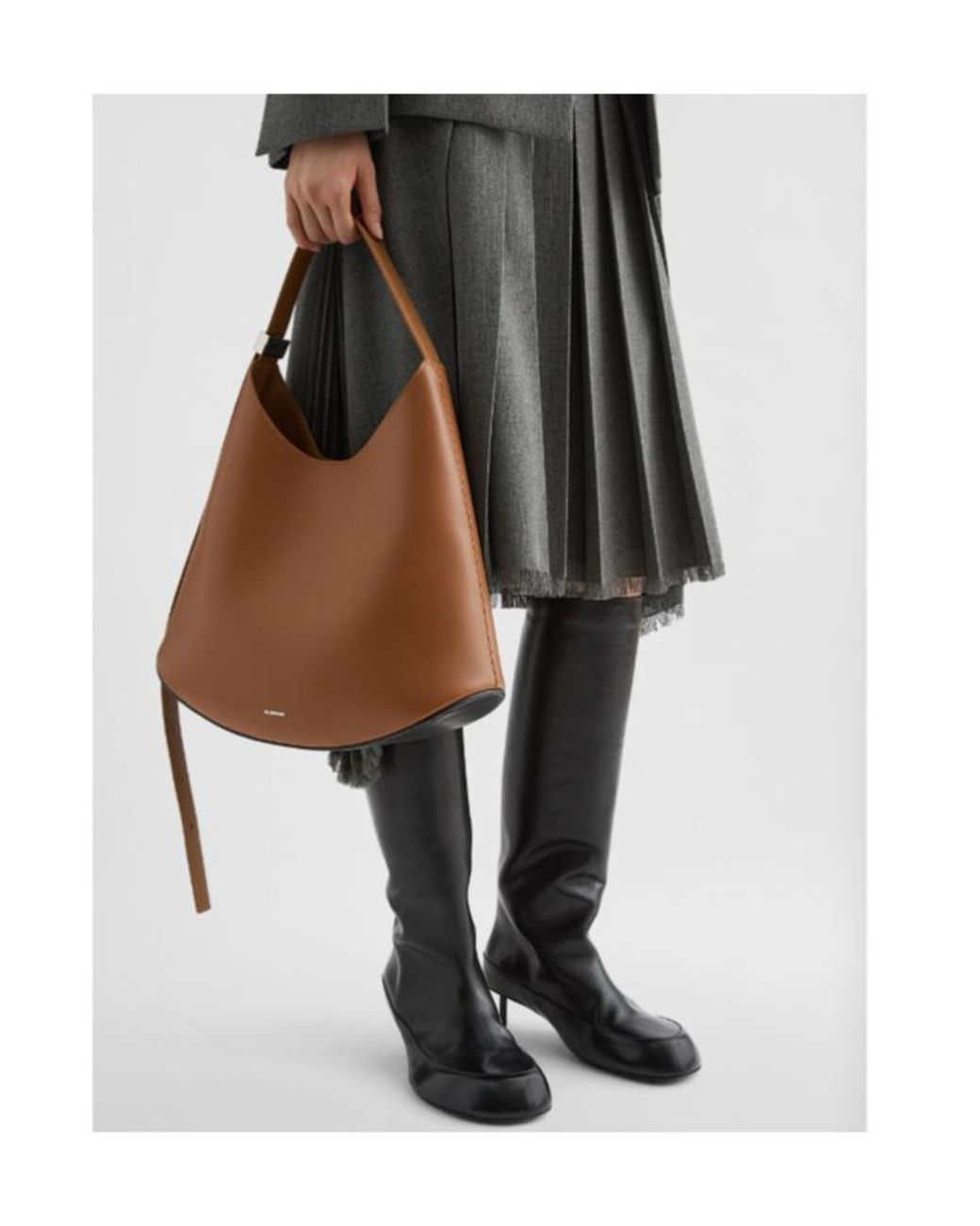 Jil Sander Brown Eldorado Medium Shoulder Bag