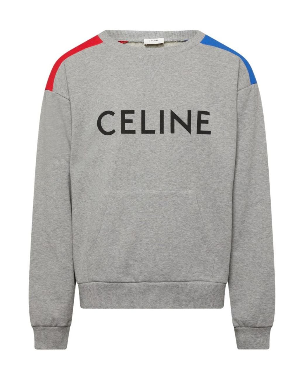 Céline Gray Logo Hooded Sweatshirt for men