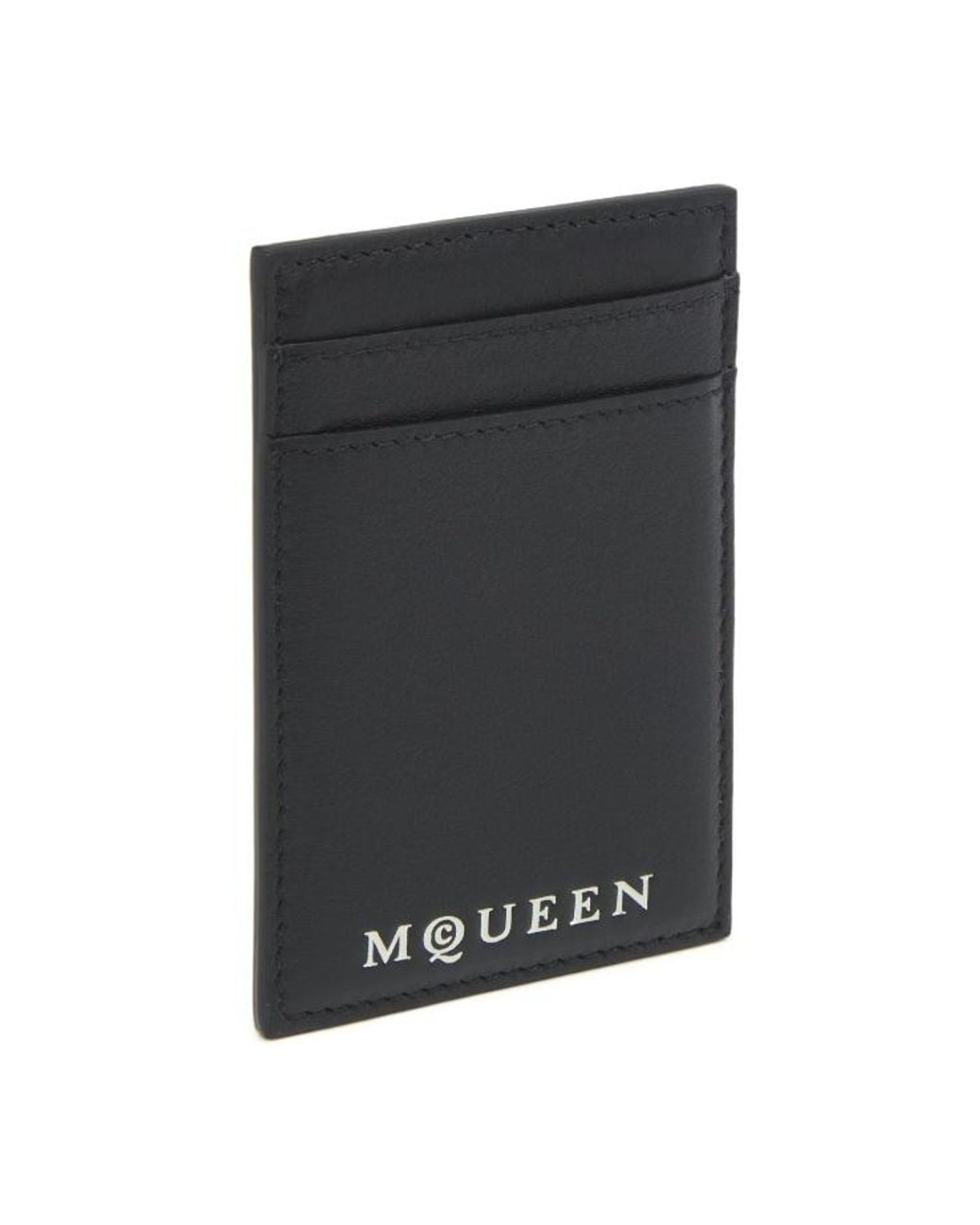 McQueen Black Logo Printed Card Holder for men