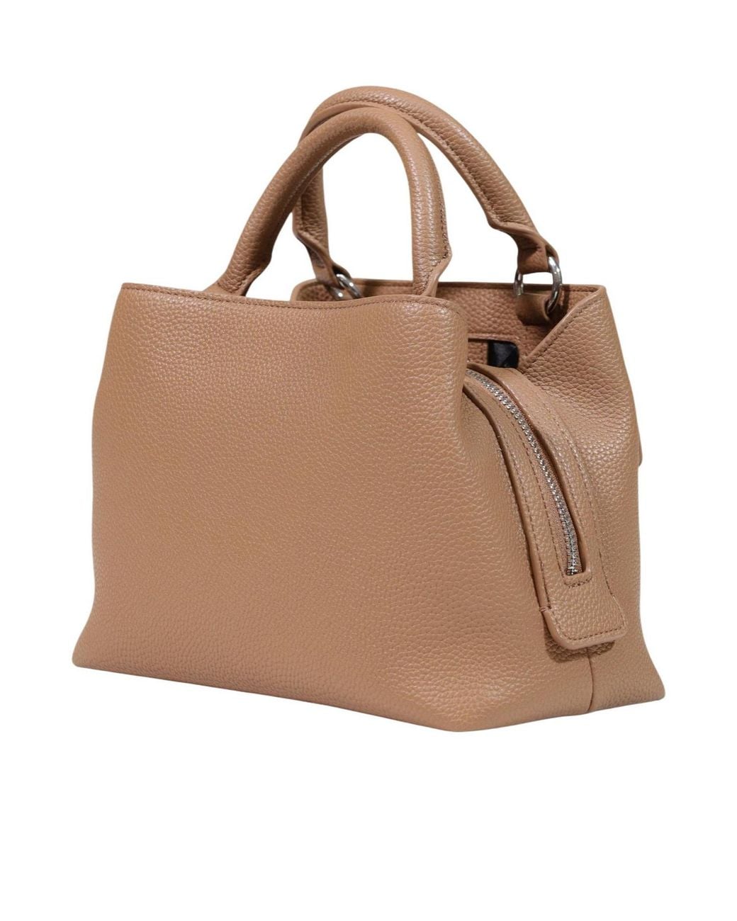 ARMANI EXCHANGE Brown Logo-Plaque Grained-Texture Tote Bag