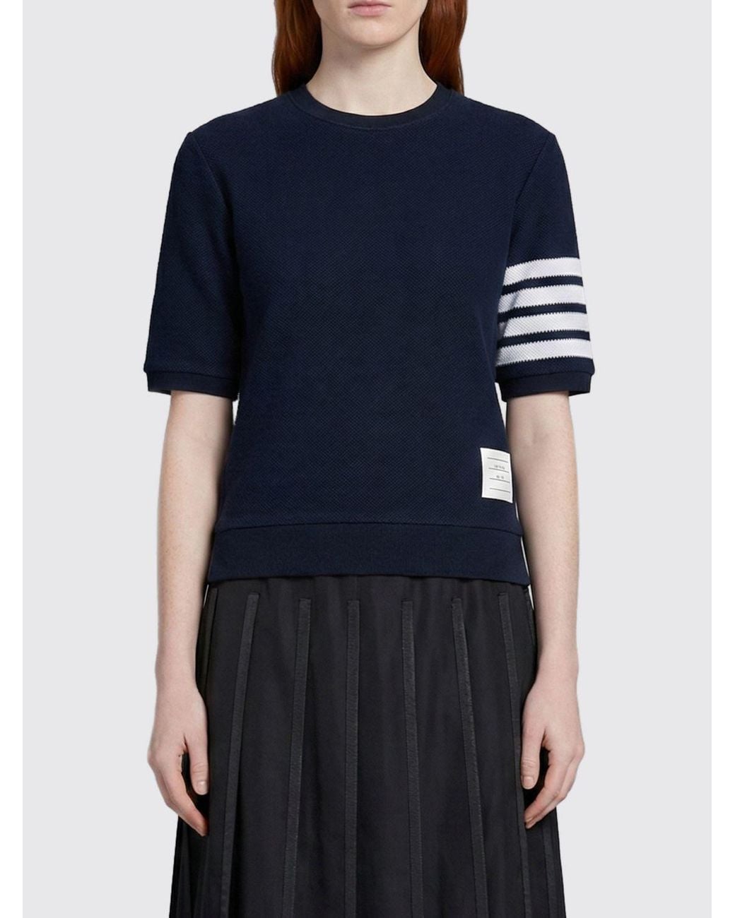 Thom Browne Blue 4-Bar Knitted T-Shirt