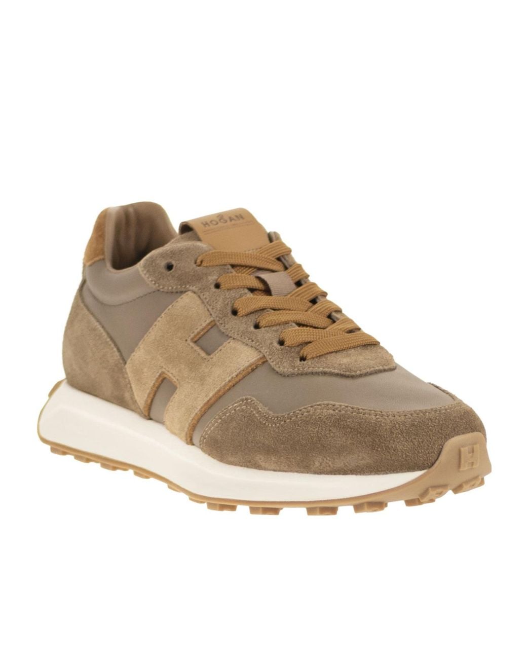 Hogan Brown Low Top Lace Up Sneakers for men