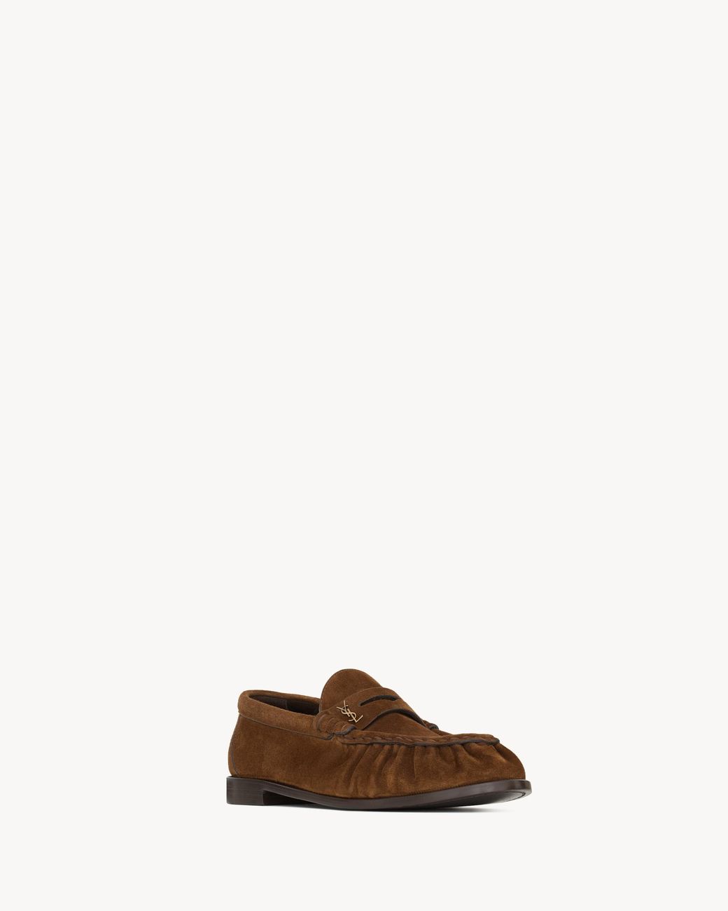 Saint Laurent Brown Le Loafer Slip-On Flat Shoes
