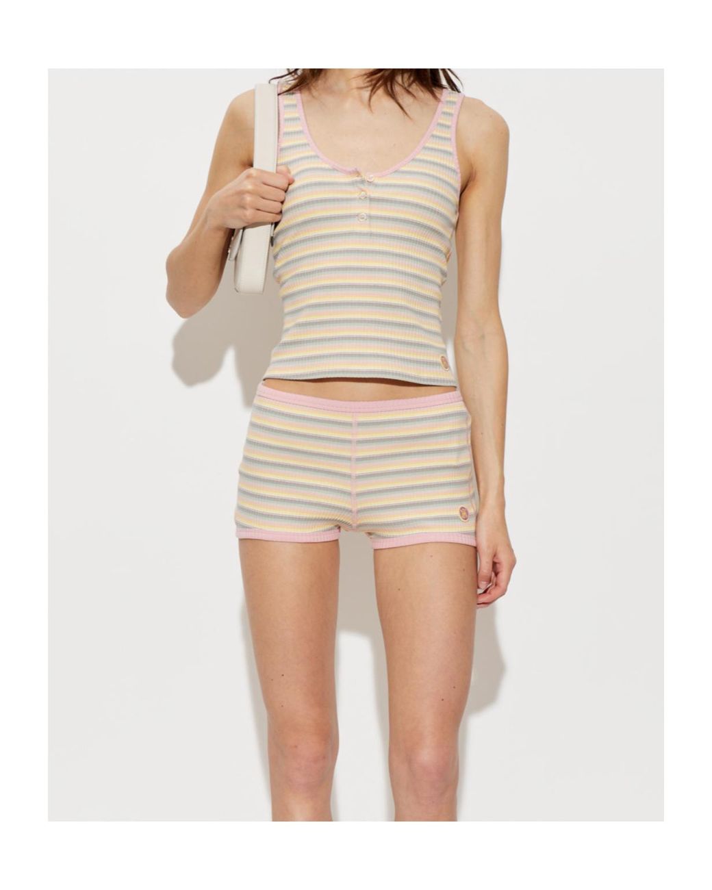 Amiri Natural Striped Ribbed Tank Top