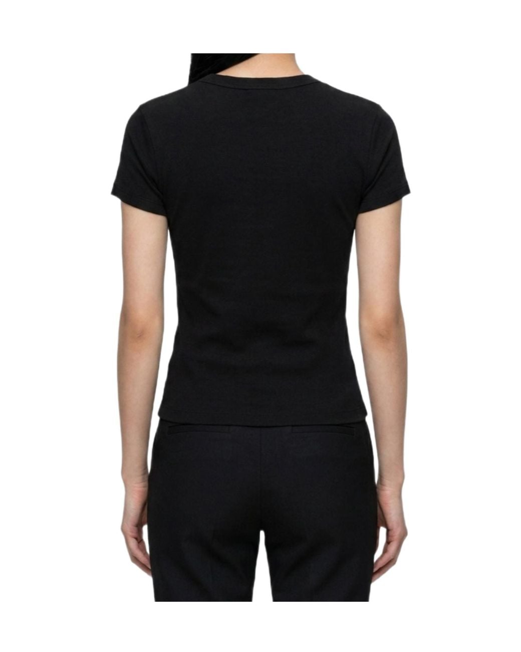 Saint Laurent Black Crewneck Short-Sleeved T-Shirt