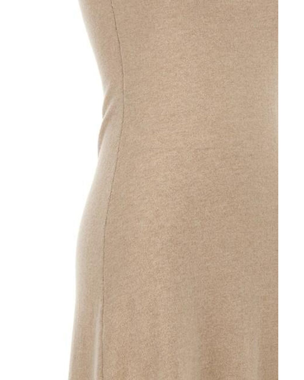 Brunello Cucinelli Natural Sleeveless Knitted Dress