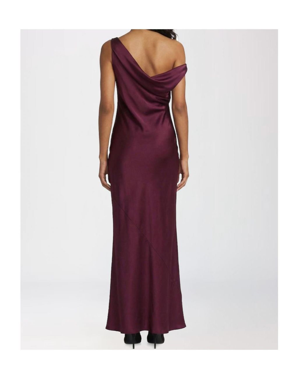 Norma Kamali Purple Draped Asymmetric Long Dress