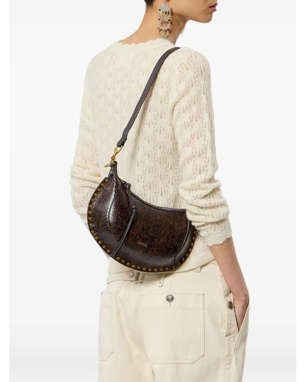 Isabel Marant Black Python Print Shoulder Bag