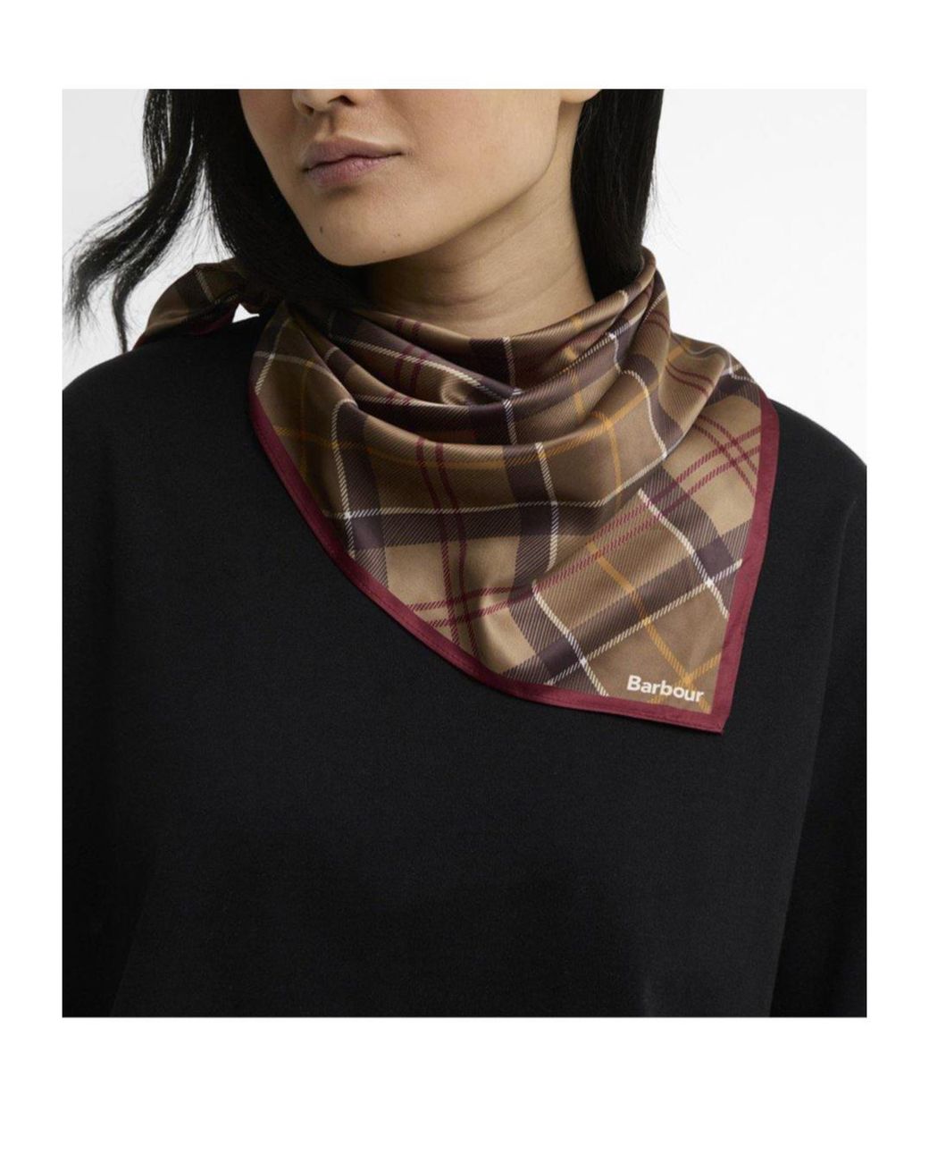 Barbour Green Casual Silk Scarf
