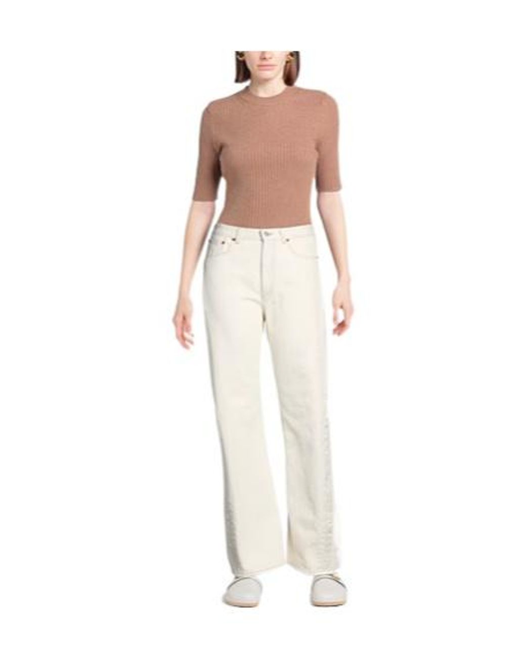 MM6 by Maison Margiela White Straightleg Jeans