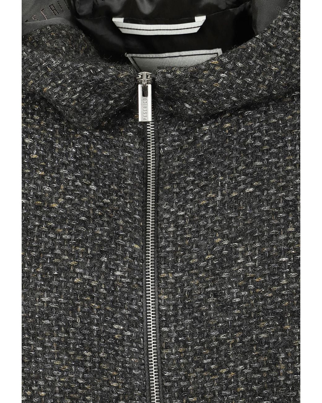 Peserico Gray Hooded Zip-Up Cape