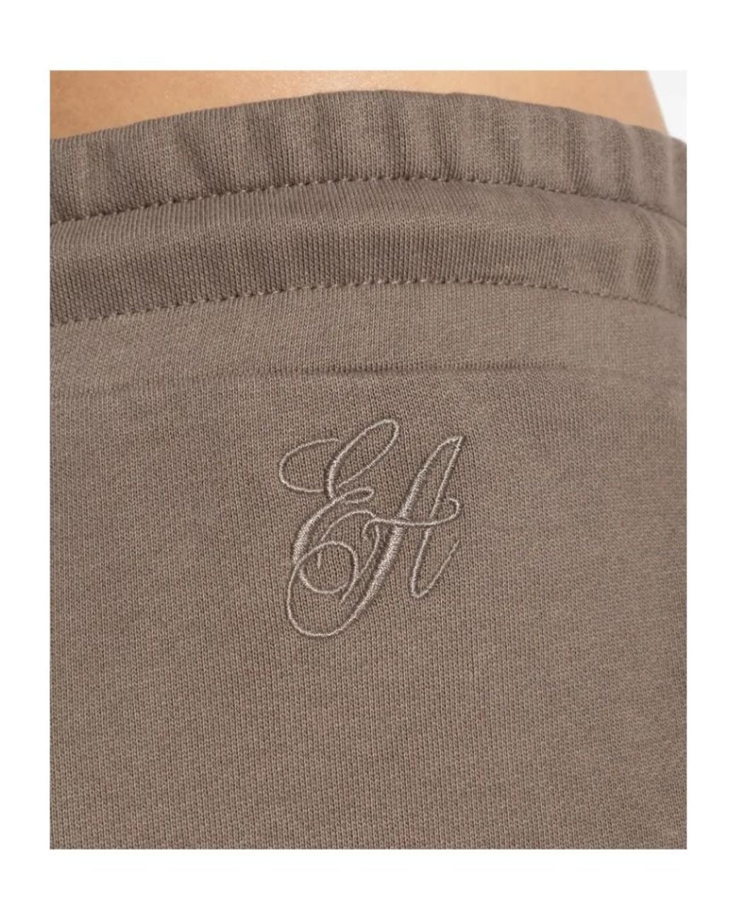 Emporio Armani Brown Logo Embroidered Drawstring Sweatpants