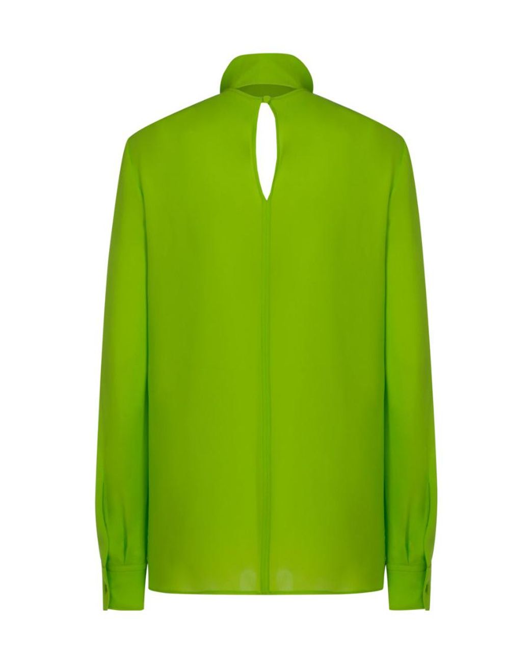 Valentino Green Long-Sleeved Silk Blouse