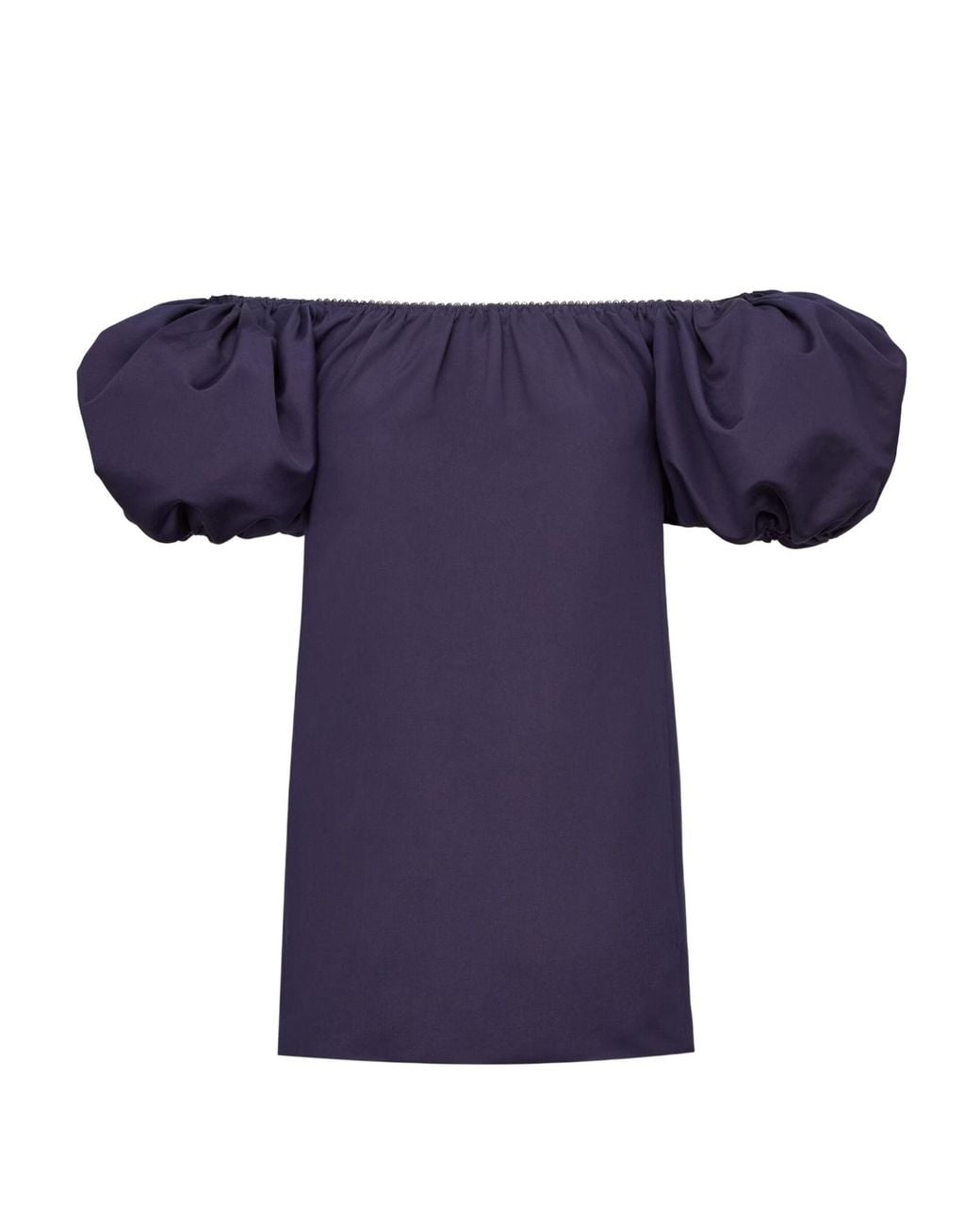 Saint Laurent Blue Puff-Sleeve Mini Dress
