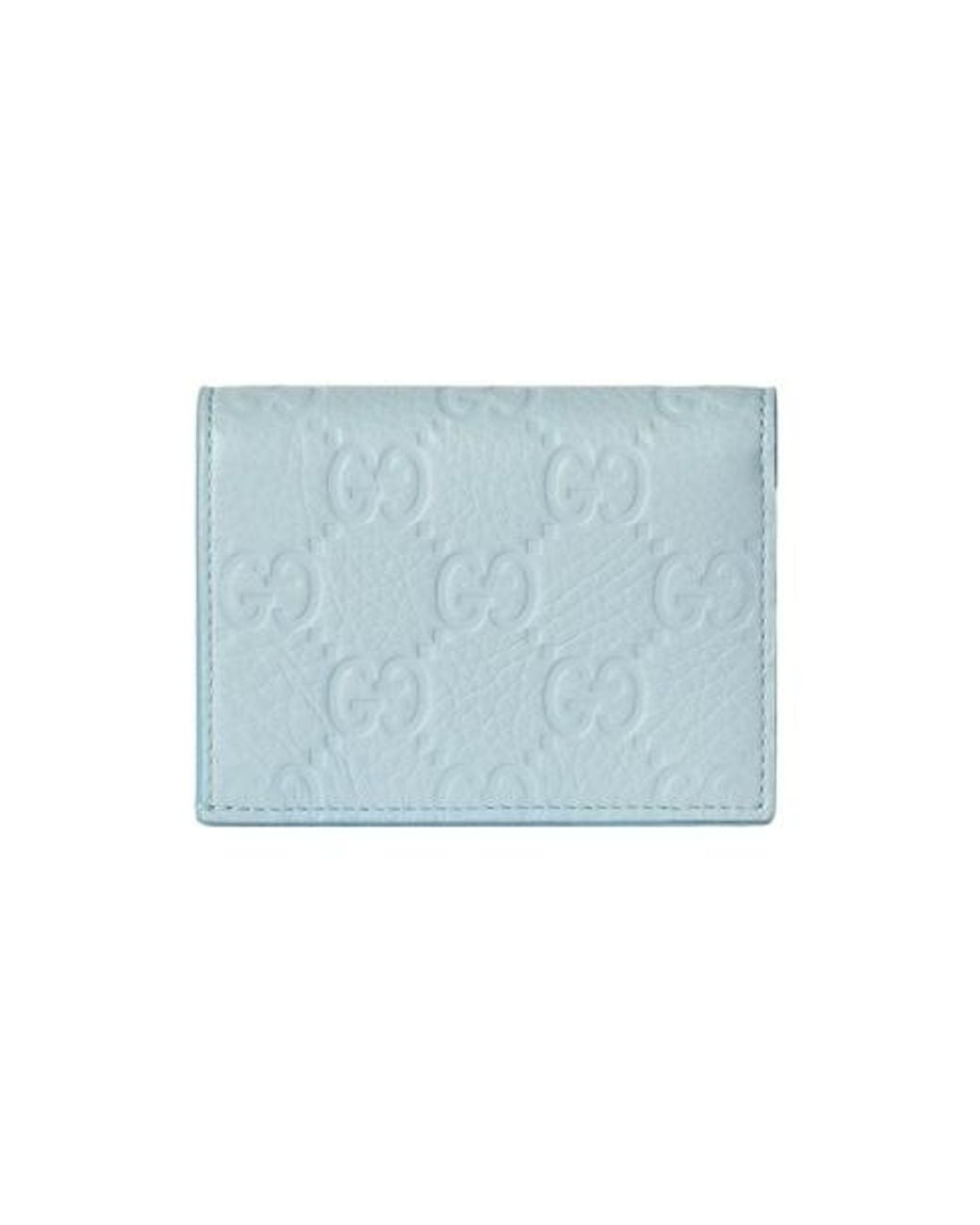 Gucci Blue Gg Emblem Mini Wallet