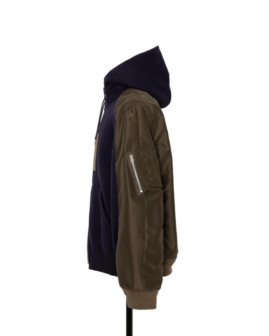 Sacai Blue Sponge Hooded Zip-Up Jacket for men