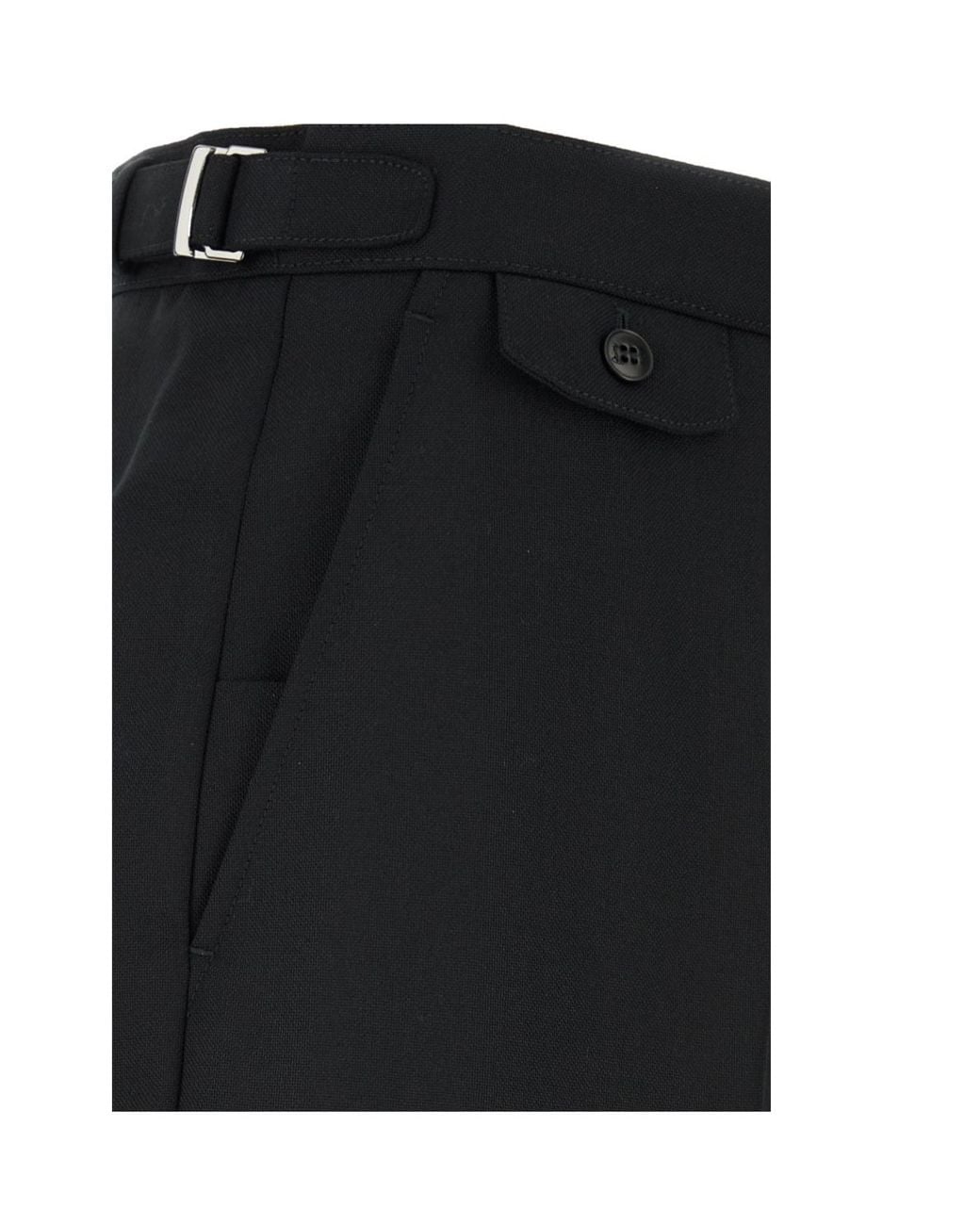 Brioni Black Pressed-Crease Straight-Leg Trousers for men