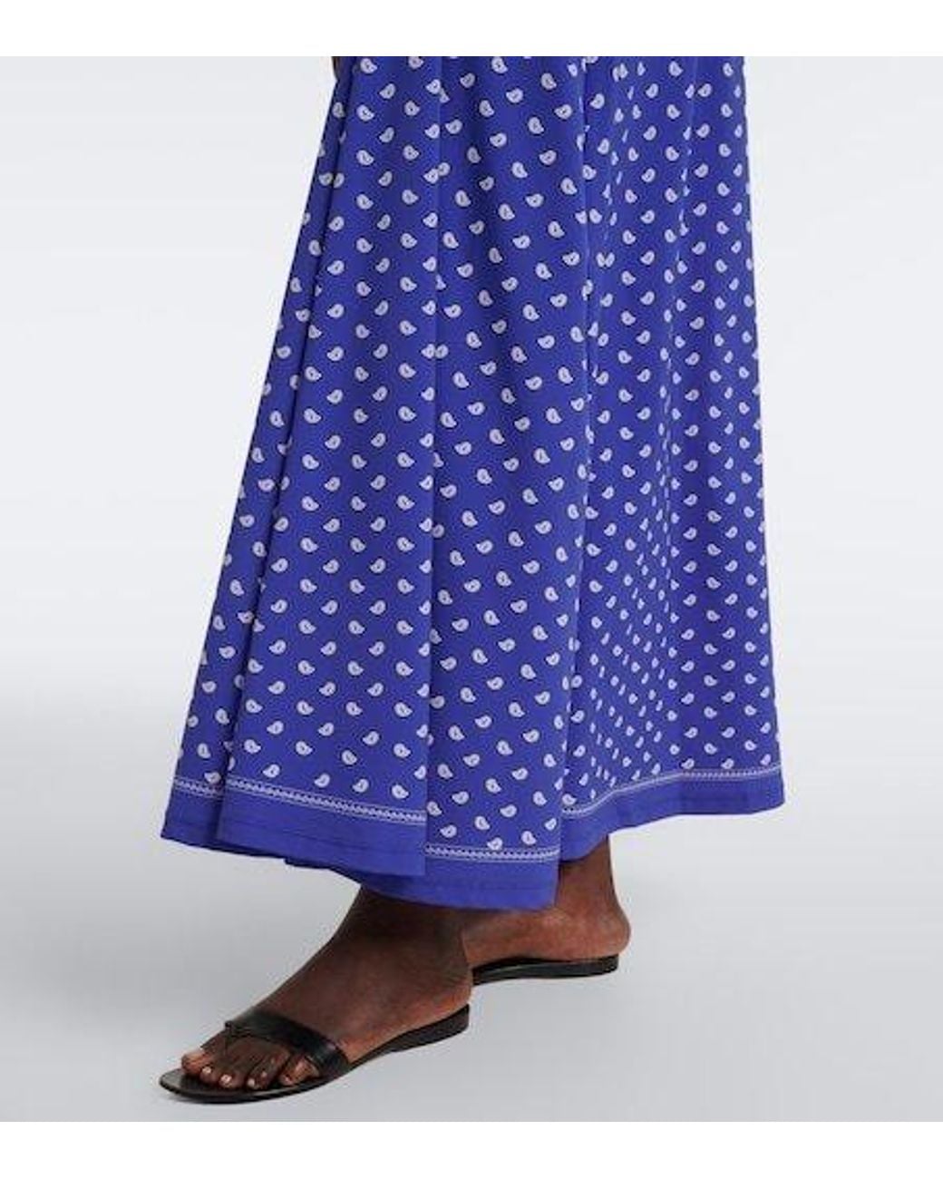 Christopher Esber Blue Ruched Orbit Bandana Maxi Skirt