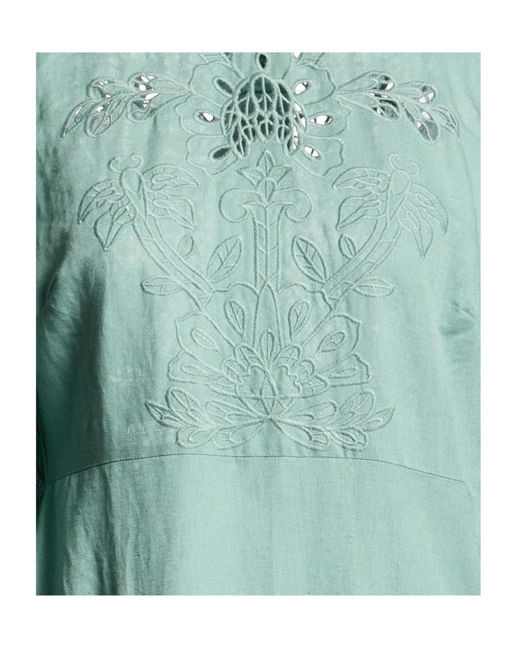 Farm Rio Green Longsleeve Waistcinched Dress