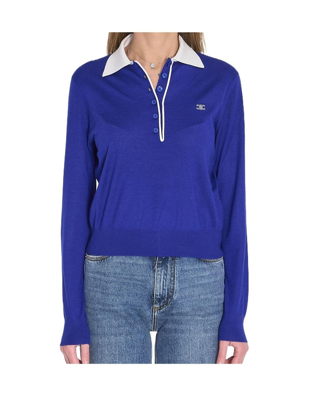 Céline Blue Polo Sweater