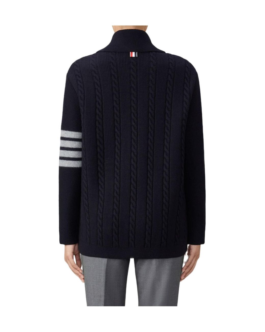 Thom Browne Blue 4 Bar Button-Up Cardigan