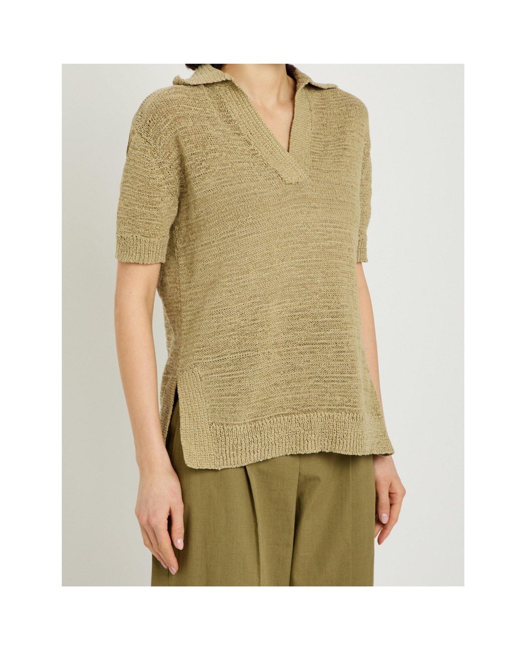 Joseph Natural Polo Collar Sweater
