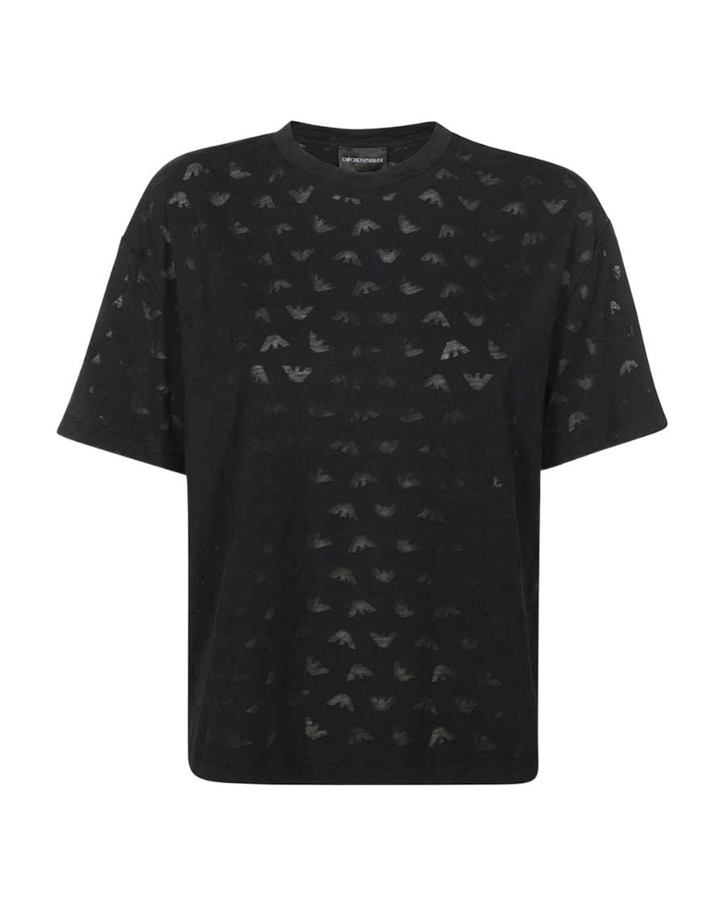 Emporio Armani Black Logo-Print Short-Sleeved T-Shirt