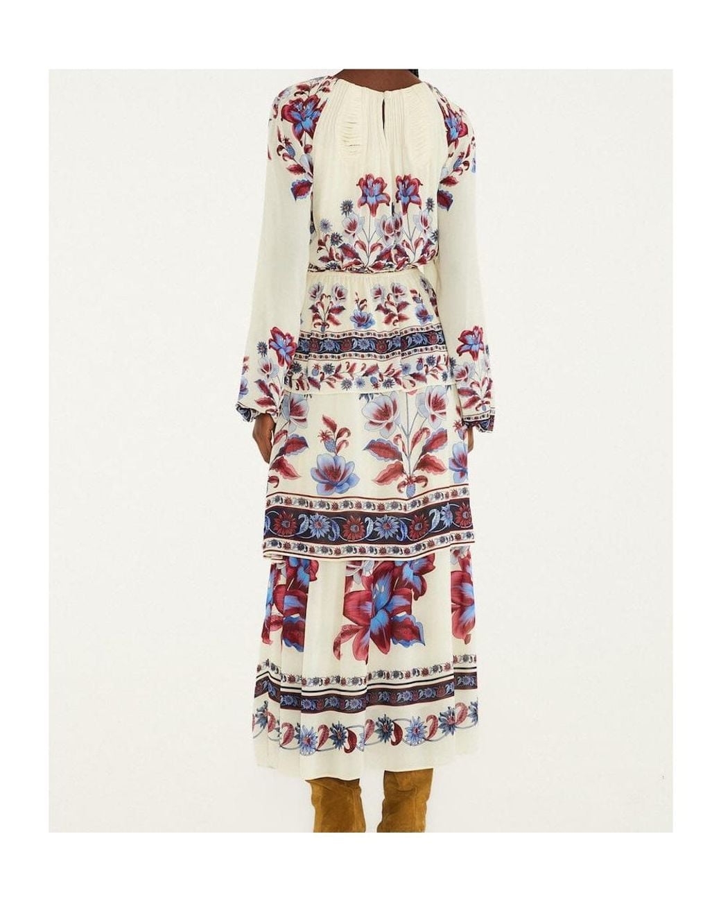 Farm Rio White Malu Winter Floral-Print Maxi Dress