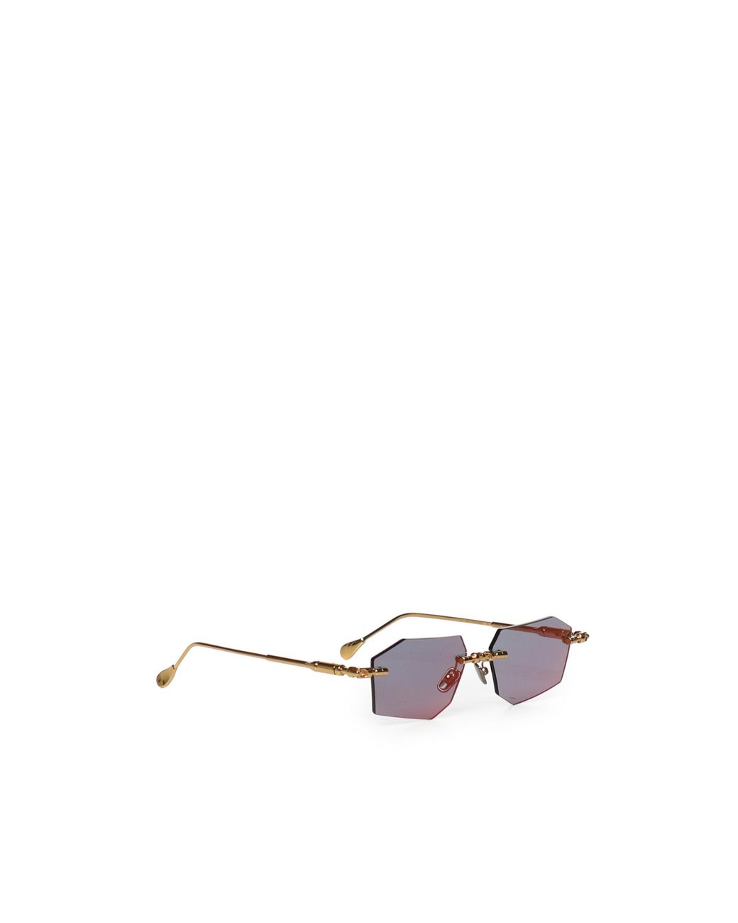 Kuboraum White Geometric Rimless Sunglasses for men
