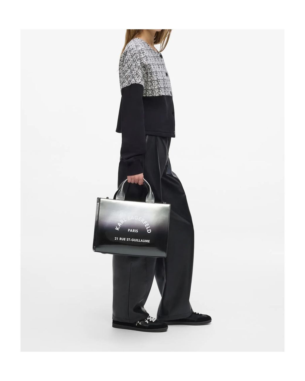 Karl Lagerfeld Black Rue St-Guillaume Dégradé Tote Bag