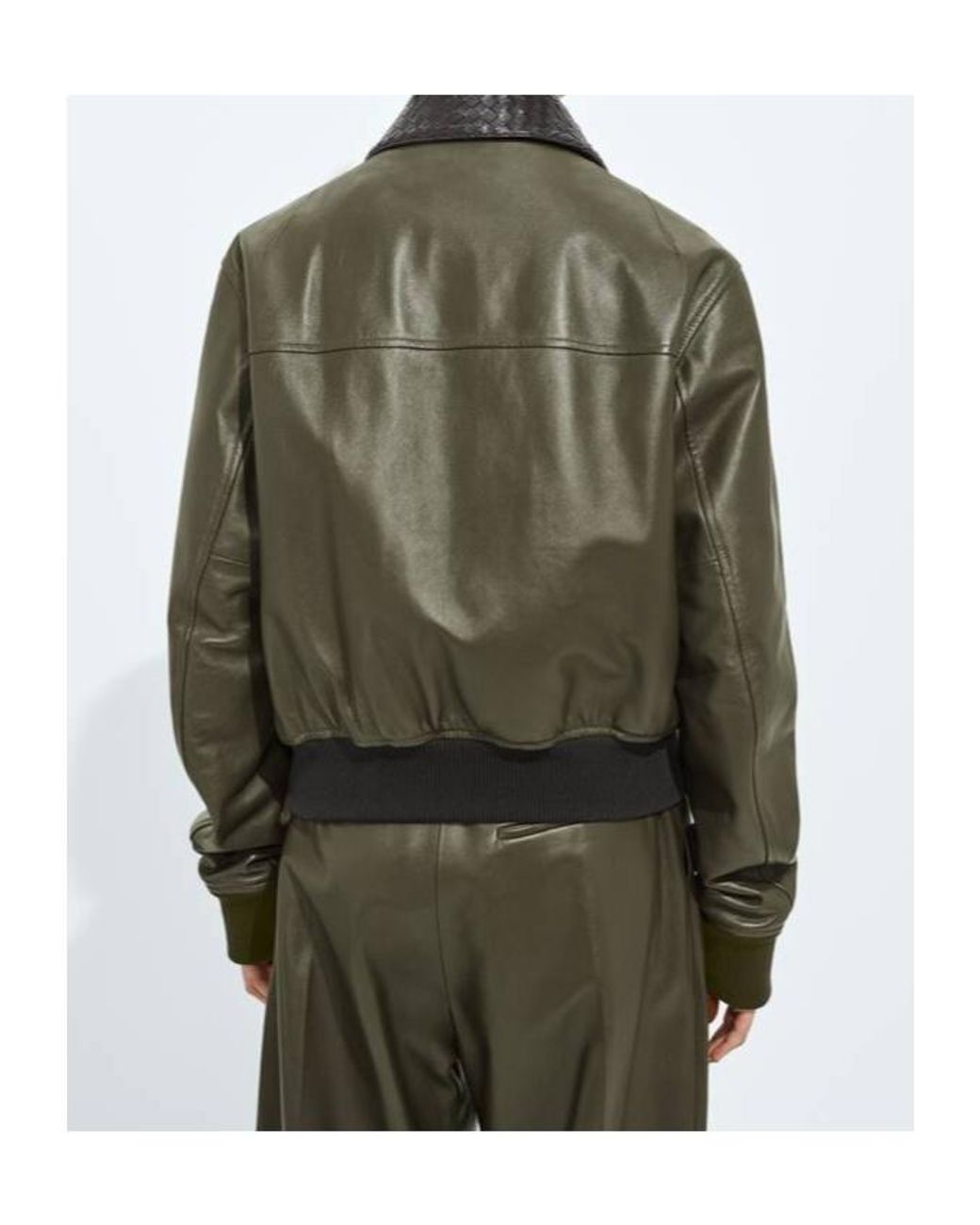Bottega Veneta Brown Shiny Leather Blouson