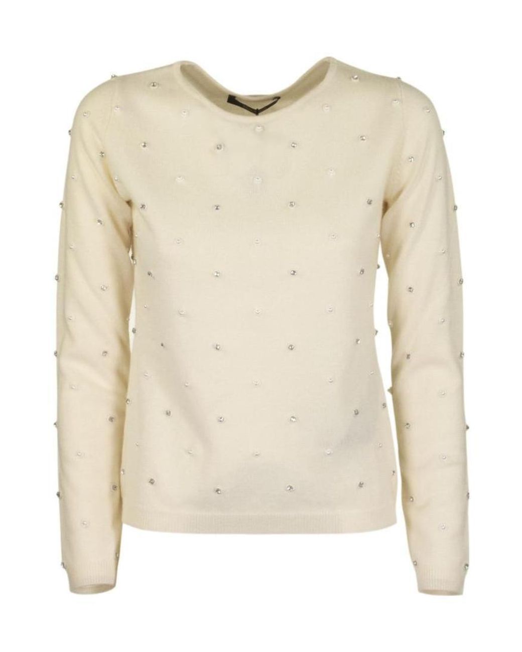 Max Mara Natural Crew Neck Knit Pullover