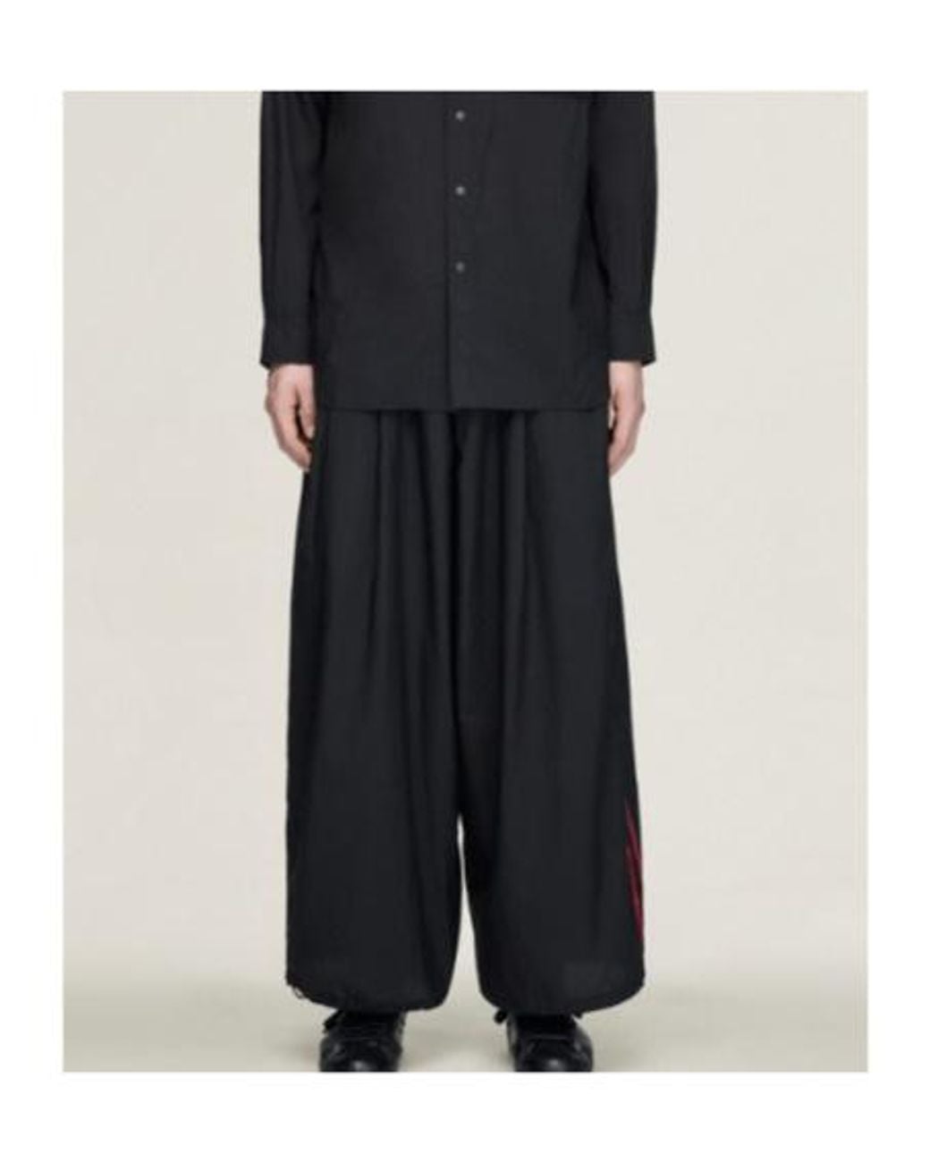 Y-3 Black Relaxed Drawstring Pants for men