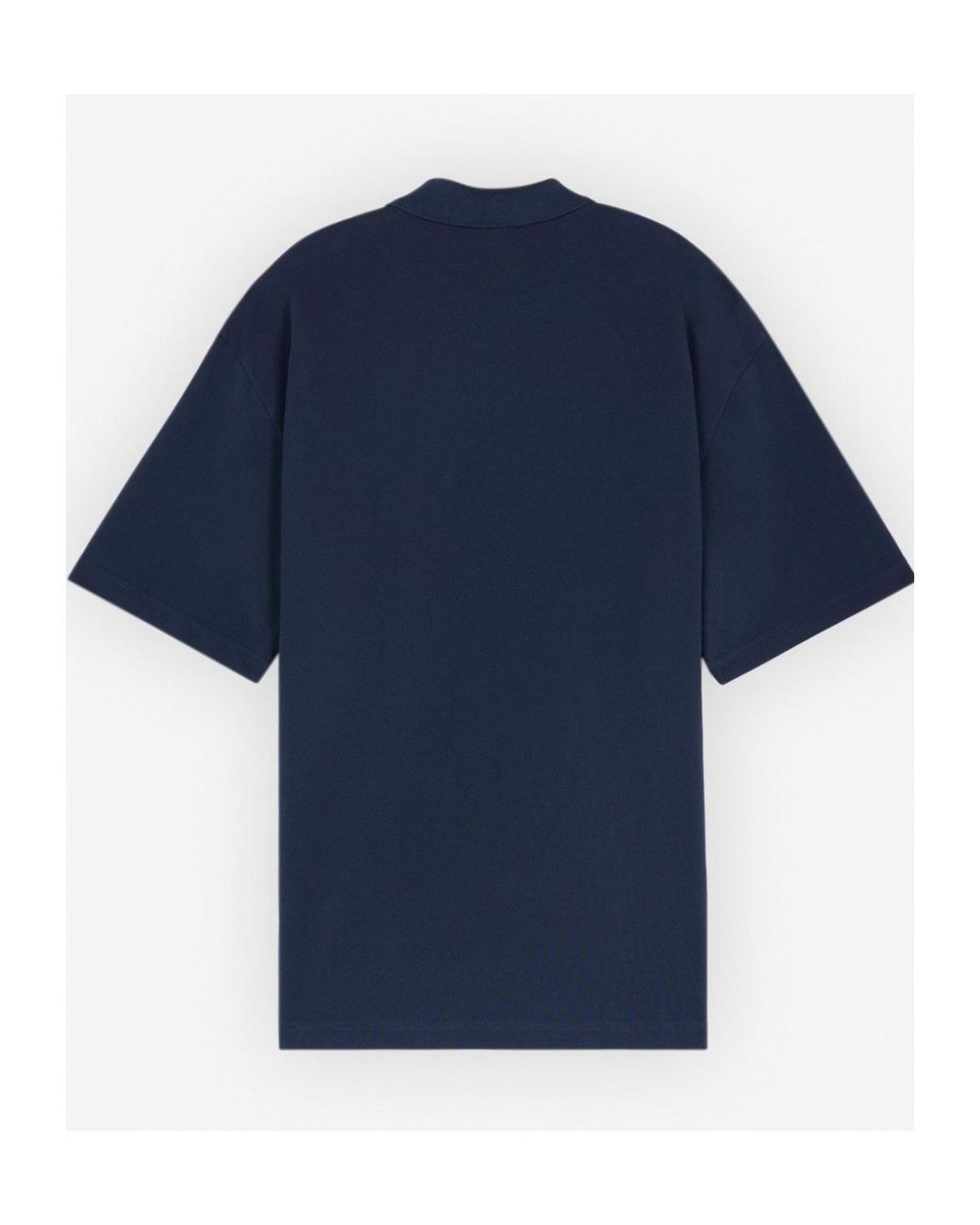 Maison Kitsuné Blue Maison Kitsuné Bold Fox Head Patch Oversized Polo Shirt for men